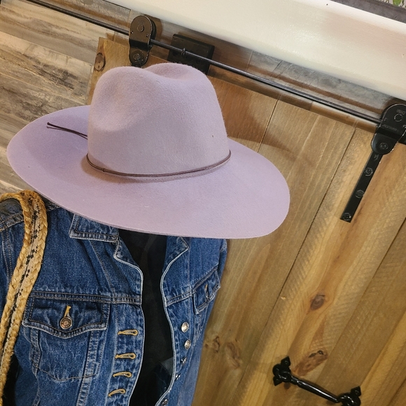 Assorted Wide-Brim Felt Hats - Cream, Olive, Brown & Lavender - Picture 6 of 14